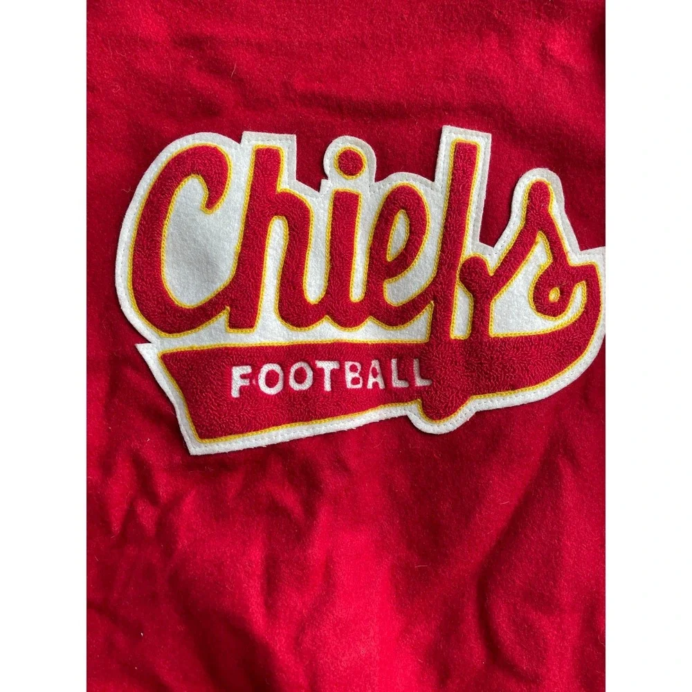 Vintage DeLONG Kansas City Chiefs Varsity Jacket NFL Wool Super Bowl Champs